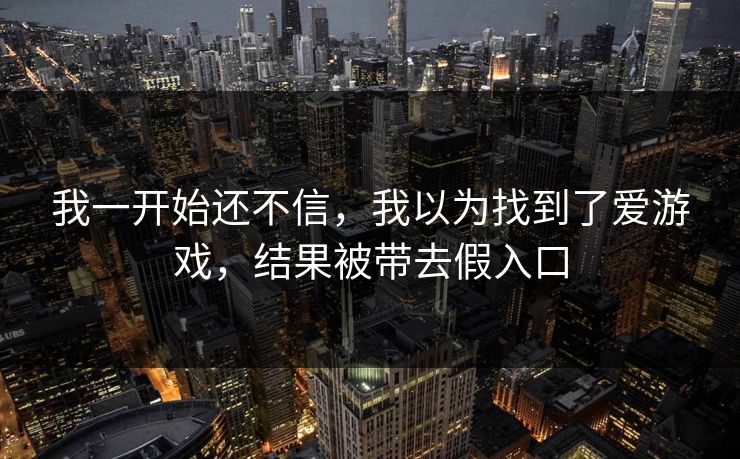 我一开始还不信，我以为找到了爱游戏，结果被带去假入口