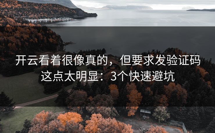 开云看着很像真的，但要求发验证码这点太明显：3个快速避坑