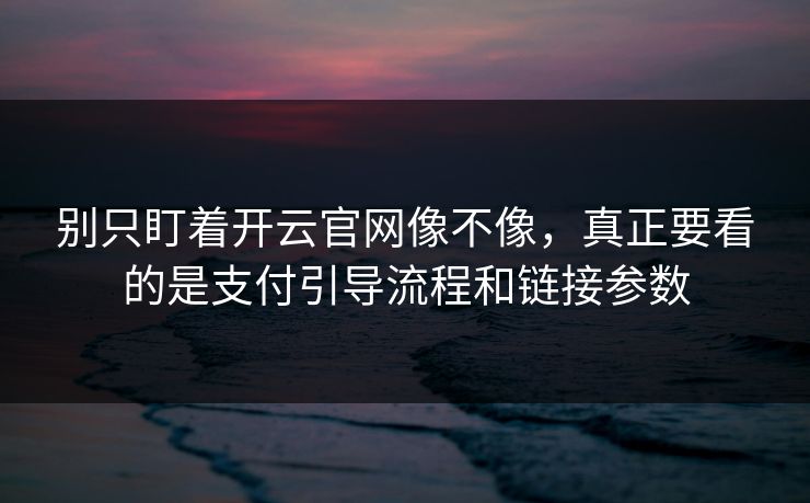 别只盯着开云官网像不像，真正要看的是支付引导流程和链接参数