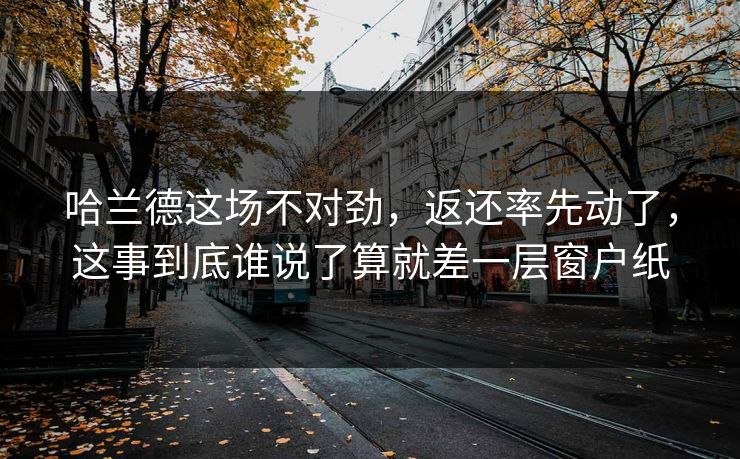 哈兰德这场不对劲，返还率先动了，这事到底谁说了算就差一层窗户纸