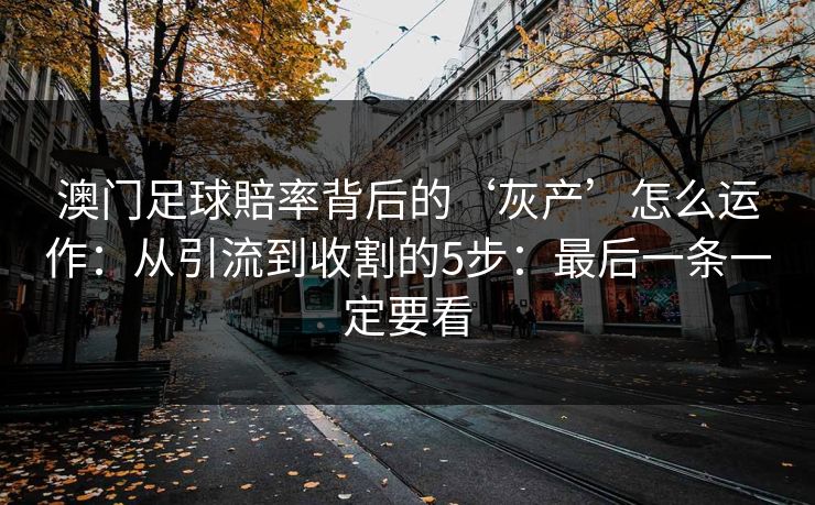 澳门足球賠率背后的‘灰产’怎么运作：从引流到收割的5步：最后一条一定要看